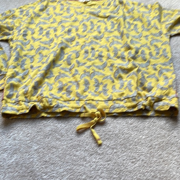 White Stuff Yellow Long Sleeve Tie Front Top Size US 8/UK 12 - Picture 3 of 6